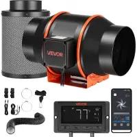 Vevor 152,4 mm inline kanaalventilator met koolstoffilter