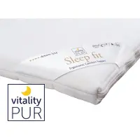 Vitality Pur Sleep Fit Topper – 160x200 cm - 5 cm Traagschuim SG50 – Inclusief Gratis Hoofdkussen(s) – Wasbare Tijk & Anti-Allergisch