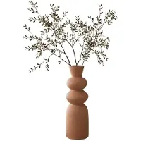 Atmosphera Bloemenvaas Ezia - Totemvaas - bruin - keramiek - D15 x H48 cm