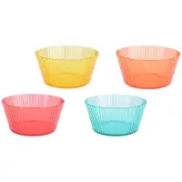 Décoris schaal plastic set van 4 - kinderservies speelgoed.