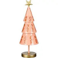 Mica Decorations Decoratie Kerstboom - H40 x Ø13 cm - IJzer - Roze