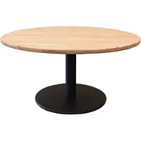 AVH-Collectie Torino low dining tuintafel teakblad 140 cm rond H71 cm antraciet