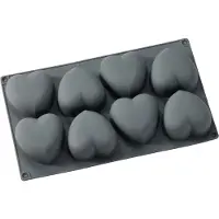 Dorre Beck bakvorm Grijs, hart, siliconen, 8 stuks