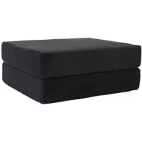 OKWISH Hocker 109 x 95 cm - Uitklapbaar Tot Eenpersoons Slaapbank - Ruimtebesparend Voor Woonkamer - Ribfluweel - Zwart
