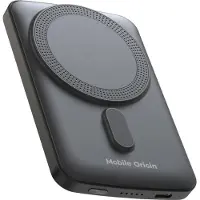 Mobile Origin Mobiele batterij, model MO-WMP-PB10, 5000 mAh, lithium-polymeer (LiPo), draadloos opladen, 3,85 V, zwart