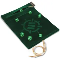 Enhance Gaming Tabletop Series - Roll on a Scroll Dice Set with Case - Green