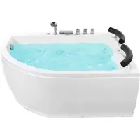Beliani PARADISO - Hoekbad whirlpool - Wit - Links - 113 x 158 cm - Acryl