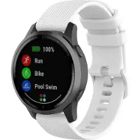 123Watches sport gesp band - wit - 18mm - Geschikt voor Garmin Vivoactive 4S / Venu 2S / Venu 3S / Vivomove 3s / Overige smartwatches met 18mm bandje