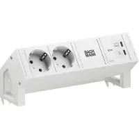 Bachmann DESK2 PURE WHITE 2xCEE7/3, 1xUSB C/C 65W L=0,2m RAL9010