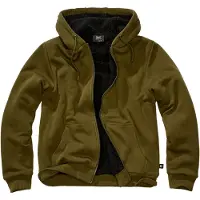 Brandit Trui met capuchon - Sweatjacket Teddylining - M tot 4XL - voor Mannen - olijf | Maat 4XL
