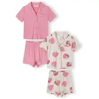 MINOTI Nachtkledij groen / pink / wolwit