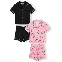 MINOTI Nachtkledij pink / rosa / zwart / wit