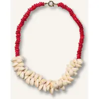 BONNIE STUDIOS Dames Sieraden Luc Shell Necklace - Rood - Maat ONESIZE