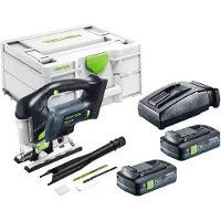 Festool PSBC 420 EB-Basic accu pendelzaag 18 V 120 mm borstelloos + 2x accu 4,0 Ah + oplader + Systainer