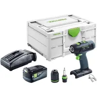 Festool T 18+3-Basic accuboormachine 18 V 50 Nm borstelloos + 1x accu 5,0 Ah + oplader + Systainer