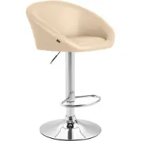 CLP Miami Barkruk - Kunstleer creme/chroom