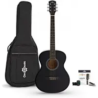 Gear4Music Student Acoustic Guitar & Accessory Pack by Black
