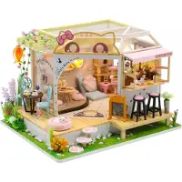 Sans marque Hongda Cat Cafe Garden - Miniatuur huisje DIY