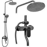 REA - Drop - Doucheset - Titanium - 15X15X145Cm