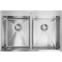 REA - Joel - Stalen Spoelbak - Geborsteld Staal - 83X55X22,5Cm