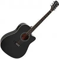 Gear4Music Dreadnought Cutaway Elektro-akoestische Gitaar Zwart