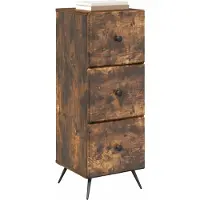 vidaXL Ladekast Gerookt eiken 33 x 34,5 x 90 cm Bewerkt hout