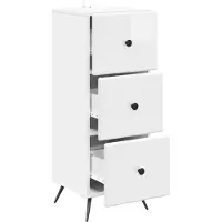 vidaXL Ladekast Hoogglans Wit 33 x 34,5 x 90 cm Bewerkt hout