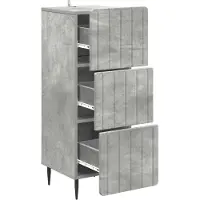 vidaXL Ladekast 33 x 34,5 x 92 cm Bewerkt hout Betongrijs