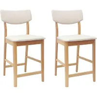 vidaXL Eetstoelen 2 pcs Naturel 48 x 49 x 95 cm Massief Rubberhout