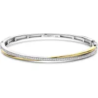 Ti sento Dames Armband - 925 zilver - Zirkonia met geel verguld - Maat S - 23045ZY