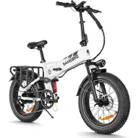 Samebike RS-A02 Pro Elektrische Fatbike – 48V 15Ah – 20*4 Inch Banden – 110KM Bereik – Opvouwbaar – Mechanische Schijfremmen –Witit