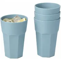 PlasticForte onbreekbaar drinkglas - 36x - kunststof - blauw - 520 ml - drinkglazen - lichtgewicht - 9 x 13 cm - stapelbaar