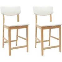 vidaXL Eetstoelen 2 pcs Naturel 48 x 49 x 95 cm Massief Rubberhout