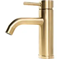 Sanetti Rocco - Wastafelkraan - Opbouw Laag Rond Geborsteld Goud 1 Greeps
