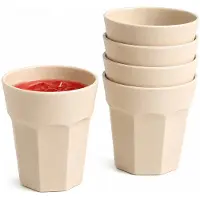PlasticForte onbreekbaar drinkglas - 10x - kunststof - beige - 360 ml - drinkglazen - lichtgewicht - 9 x 10 cm - stapelbaar