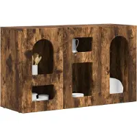 vidaXL Dressoir ELST Gerookt eiken 100 x 35 x 59 cm Bewerkt hout