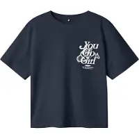 Name it KIDS T-shirt donkerblauw Meisjes Katoen Ronde hals Effen - maat 122/128