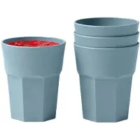 PlasticForte onbreekbaar drinkglas - 36x - kunststof - blauw - 360 ml - drinkglazen - lichtgewicht - 9 x 10 cm - stapelbaar