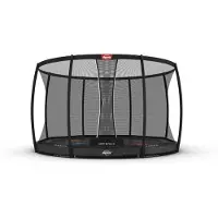 Berg Elite InGround 430 Trampoline - Rond - Safety Net Deluxe XL - Interactief Levels AirFlow Pro Springdoek - TwinSpring - Grijs