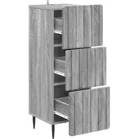 vidaXL Ladekast 33 x 34,5 x 92 cm Bewerkt hout Grijs sonoma