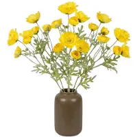 Mica Decorations Kunstbloem Klaproos Poppy - 6x - H62 cm - geel - kunststof - stelen kunstbloemen - boeket - geeln bloemetjes