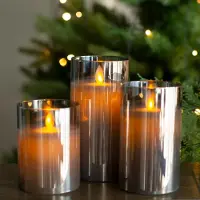 Aurae Led Kaarsen met Bewegende Vlam - 3x - Echte Wax - Afstandsbediening - 250+ Branduren - op Batterijen - Flikkerende Vlam - Timer - Kerst Kaarsen