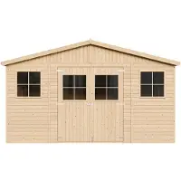Timbela M331 - Houten tuinhuis - 11,91 m² - 320x418xH246 cm - zonder vloer