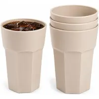 PlasticForte onbreekbaar drinkglas - 36x - kunststof - beige - 520 ml - drinkglazen - lichtgewicht - 9 x 13 cm - stapelbaar