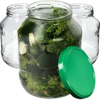 Kadax glazen pot Albi 2,5L 100mm + groene deksel 8st