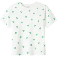 Name it KIDS T-shirt wit Meisjes Viscose Ronde hals Hartjes - maat 134/140