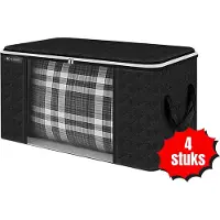 FLOKOO Hoogwaardige Opbergtas voor Kleding 4 Stuks Zwart