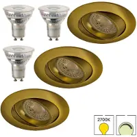 Lybardo - Inbouwspots 3-pack - Kantelbaar + LED Spot 5.5W - Dimbaar - Warmwit Licht