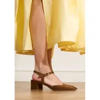 No Stress - Dames - Bruine suède slingbacks - Maat 36