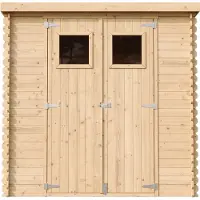 Timbela M311+M311G: Houten tuinhuis met fundering. Afmetingen: B204 x L142 x H200 cm / 2,22 m2